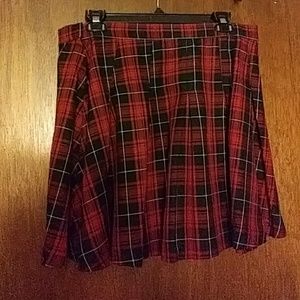 Red "Schoolgirl" Plaid Skirt